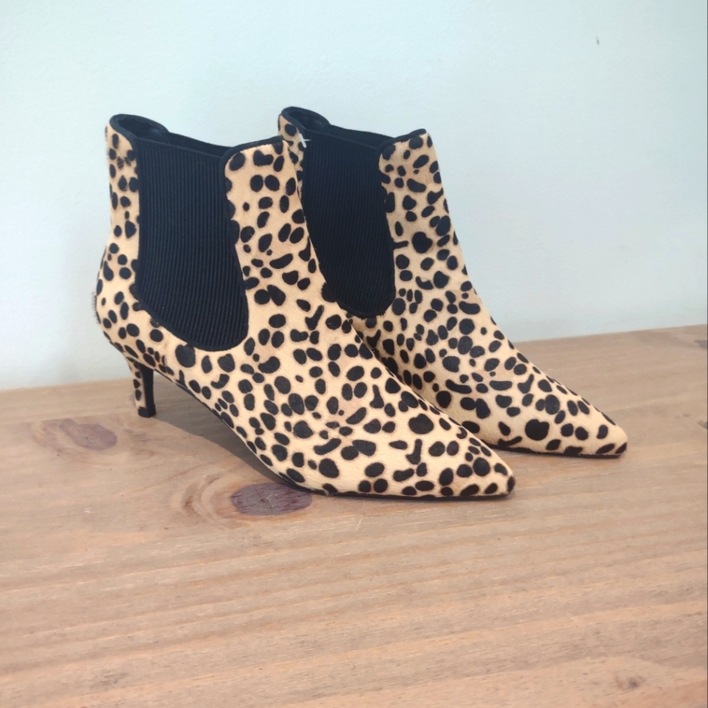 Sol Sana leopard print pont hair pointed toe ankle boots 38